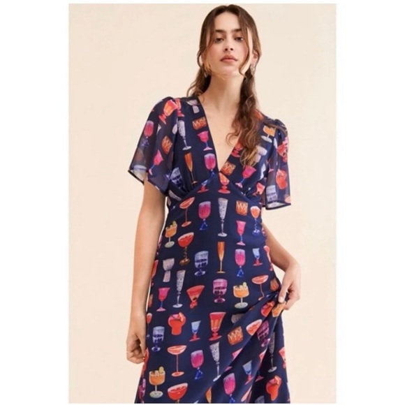 Lisa Says Gah Colorful Cocktail Print Maxi Dress - Picture 2 of 12